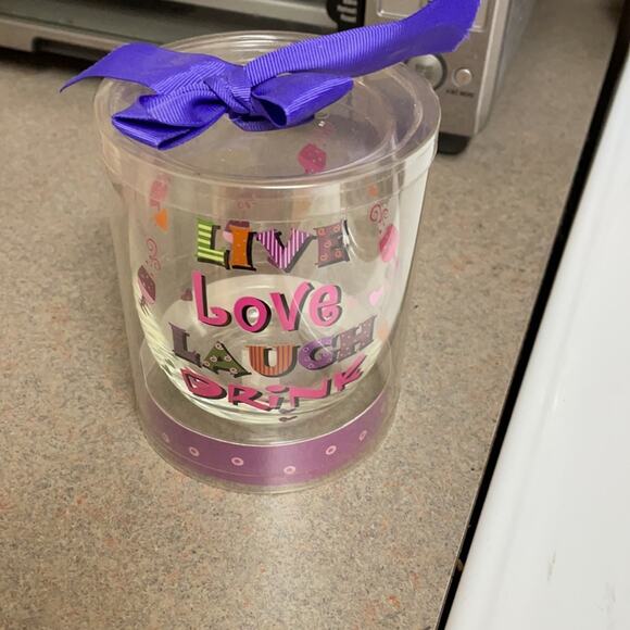 Live love laugh drink wine glass NIB - Picture 2 of 3